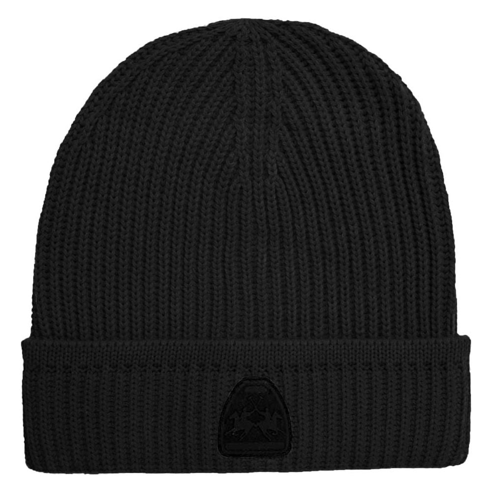 La Martina Black Acrylic Men Beanie La Martina