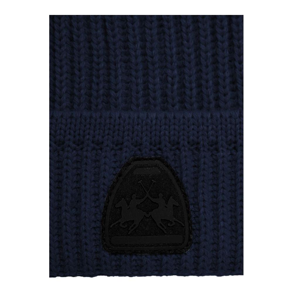 La Martina Blue Acrylic Men Beanie La Martina