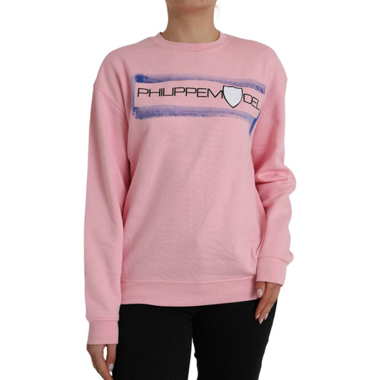 Philippe Model Pink Cotton Logo Print Long Sleeves Pullover Sweater Philippe Model