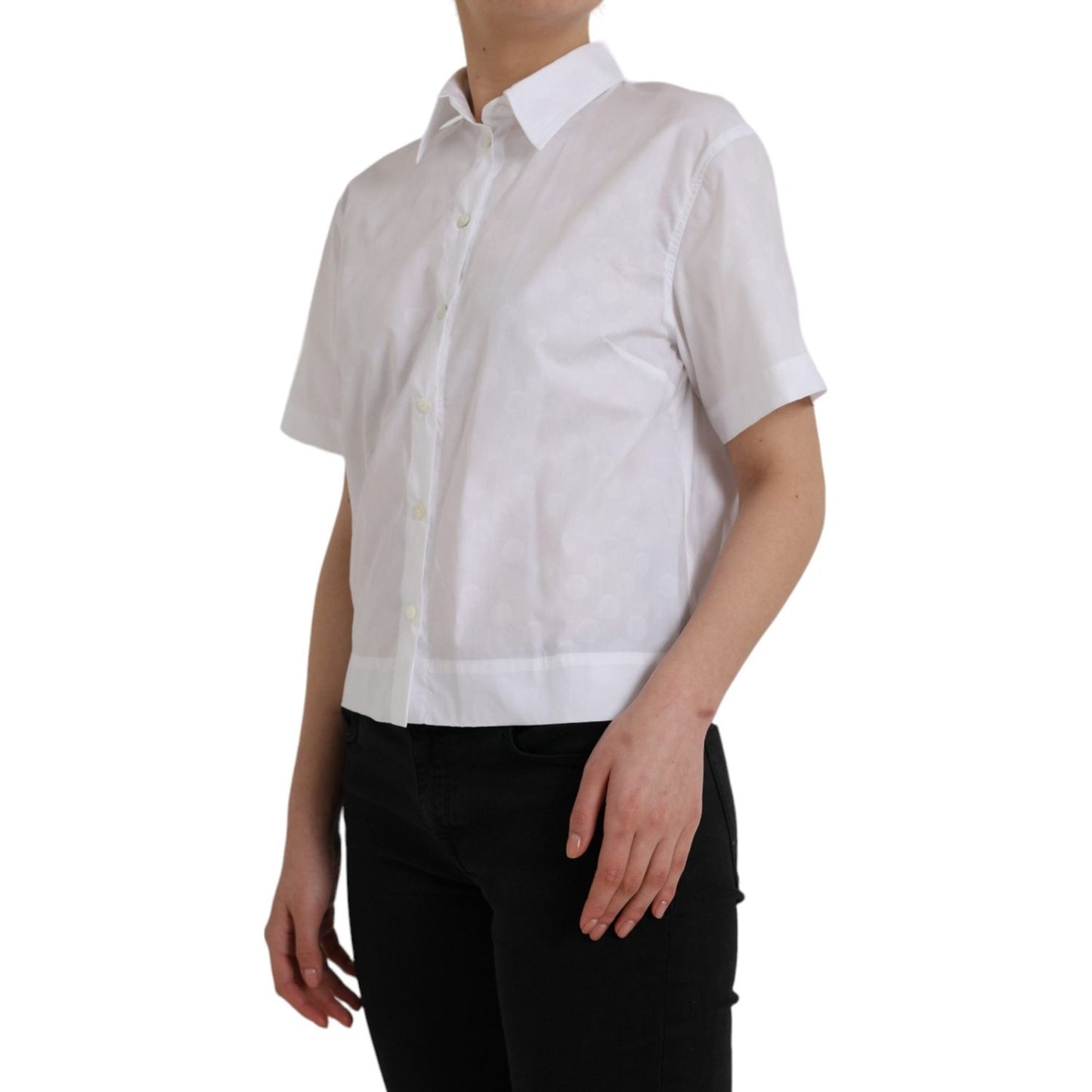 Dolce & Gabbana White Collared Short Sleeve Polo Shirt Top Dolce & Gabbana