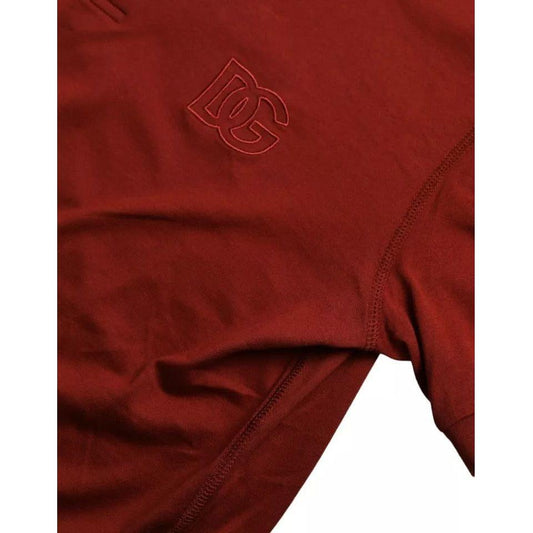 Dolce & Gabbana Red Logo Collared Short Sleeve Men T-shirt Dolce & Gabbana