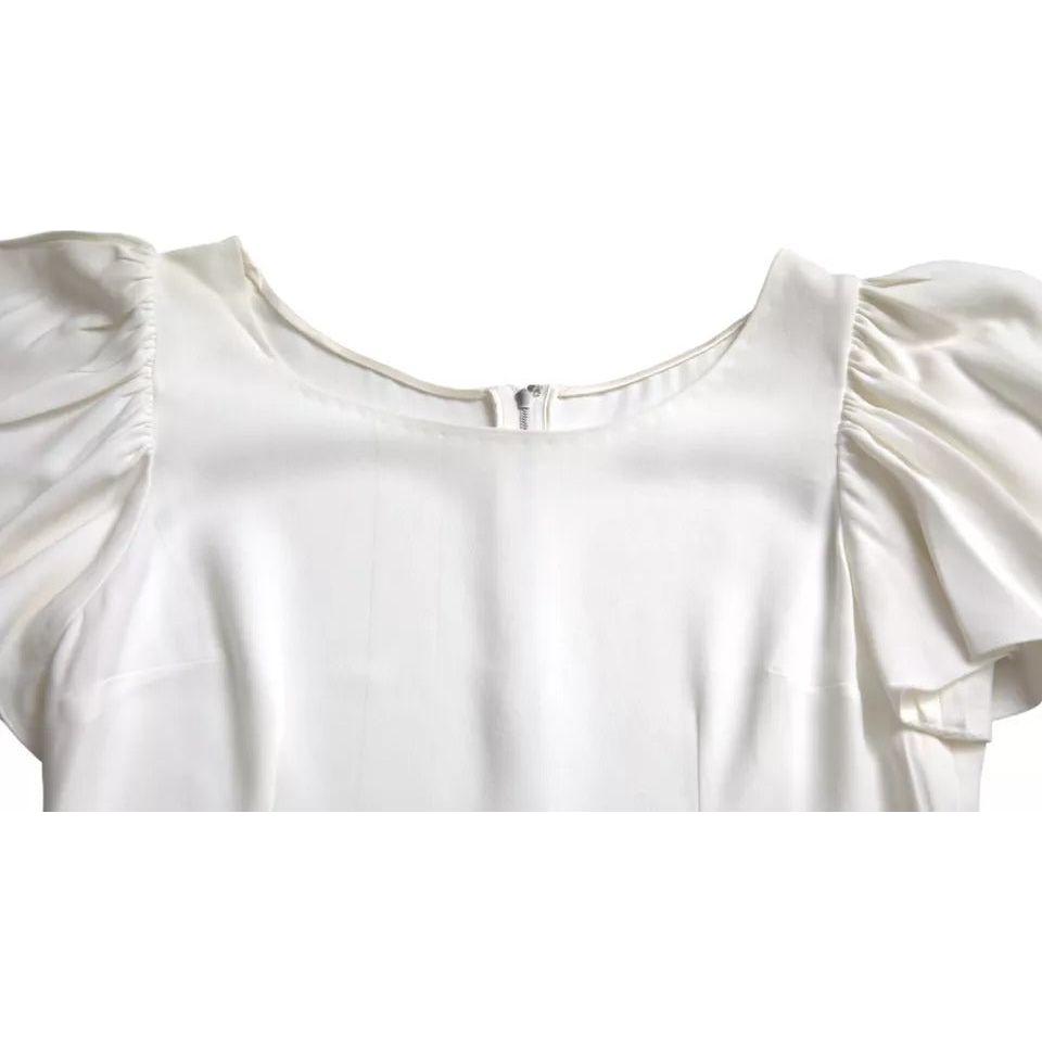 Dolce & Gabbana White Viscose Round Neck Short Sleeves Top Dolce & Gabbana