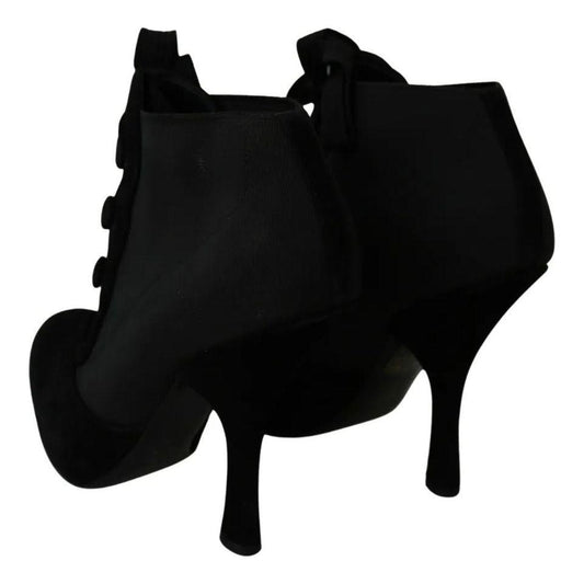 Dolce & Gabbana Black Suede Stretch Ankle Boots Booties Shoes Dolce & Gabbana