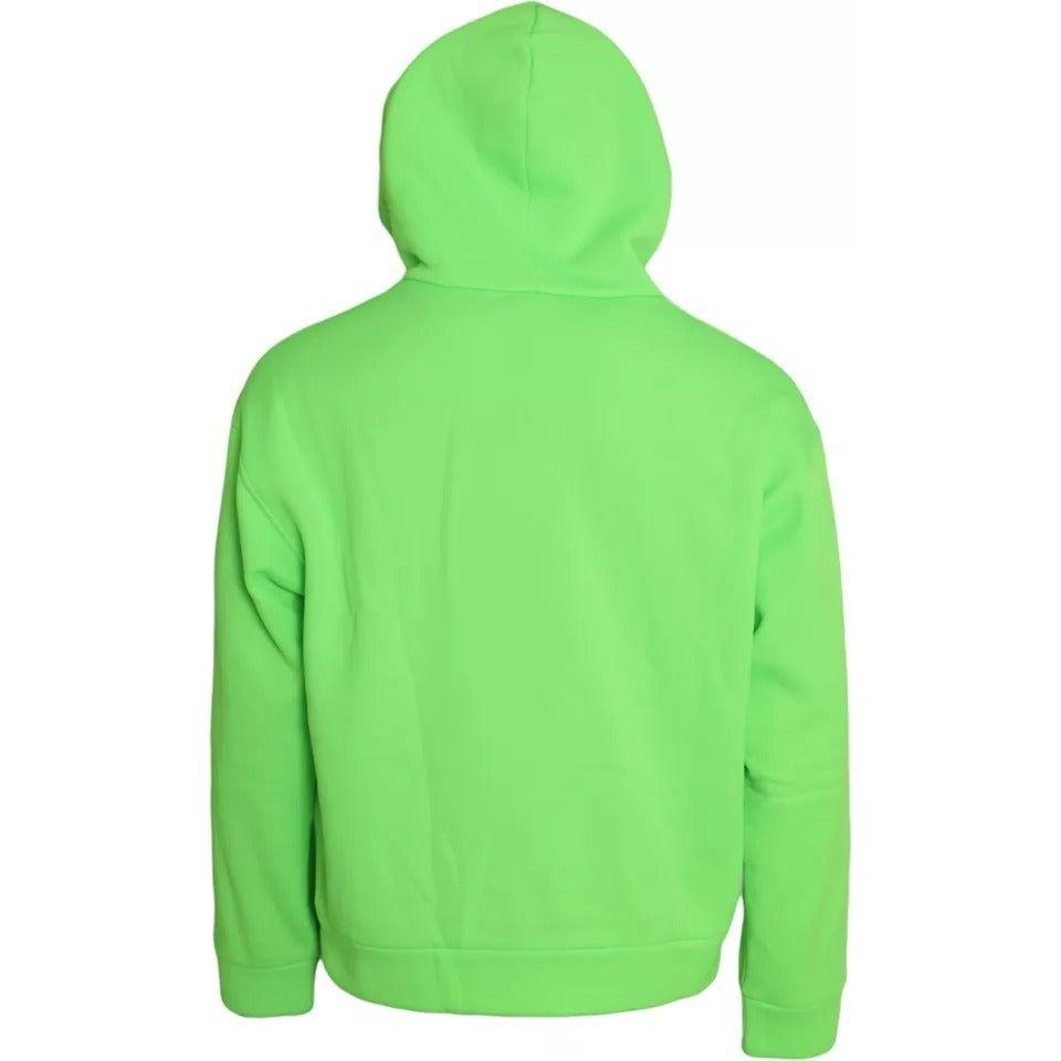 Dolce & Gabbana Neon Green Logo Pullover Hooded Sweatshirt Sweater Dolce & Gabbana