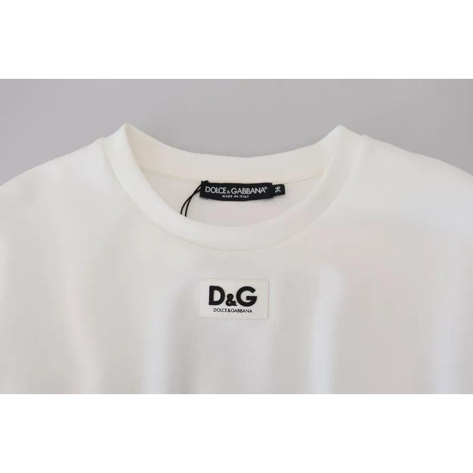 Dolce & Gabbana White Corset Stretch Top Cotton T-shirt Dolce & Gabbana