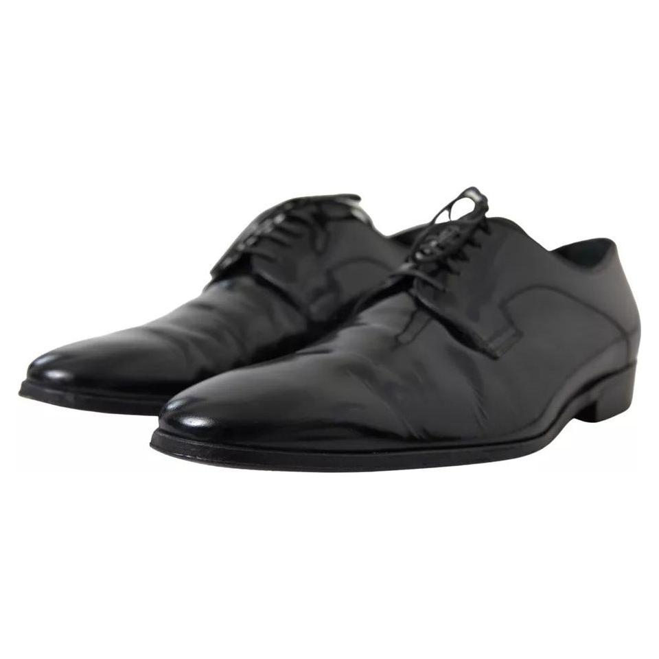 Dolce & Gabbana Black Polished Leather Formal Dress Shoes Dolce & Gabbana