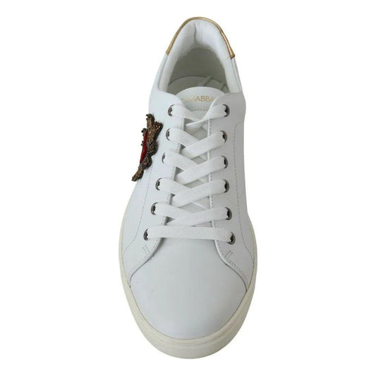 Dolce & Gabbana White Leather Heart Low Top Sneakers Men Shoes Dolce & Gabbana