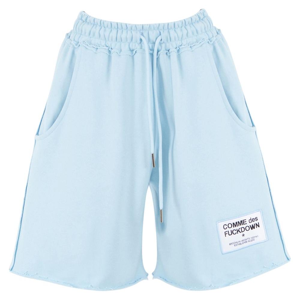 Comme Des Fuckdown Light Blue Cotton Short Comme Des Fuckdown