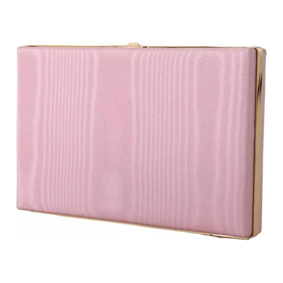 Dolce & Gabbana Pink Silk Gold Frame Clutch Evening Party Purse Bag Dolce & Gabbana