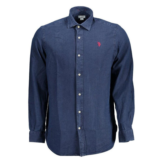 U.S. POLO ASSN. Blue Cotton Men Shirt