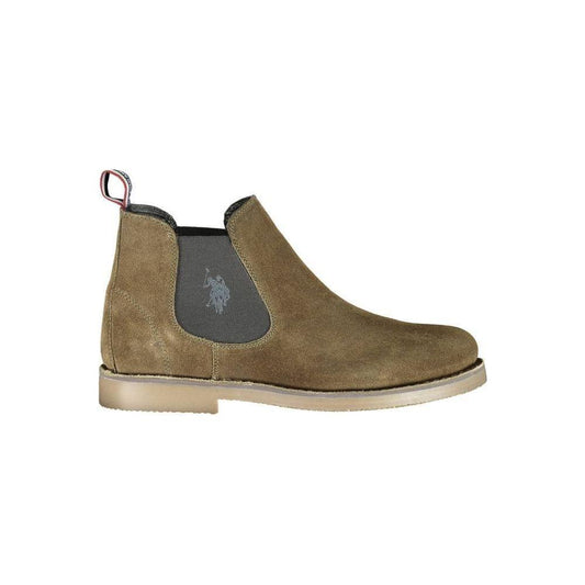 U.S. POLO ASSN. Green Leather Men Ankle Boot U.S. POLO ASSN.