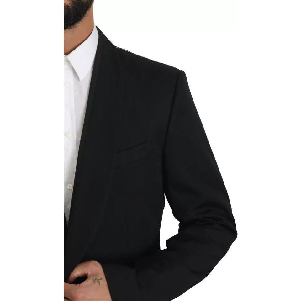 Dolce & Gabbana Black Single Breasted Formal Coat Blazer Dolce & Gabbana