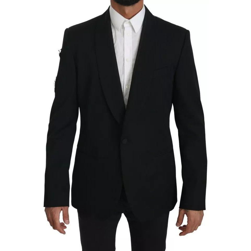 Dolce & Gabbana Black Single Breasted Formal Coat Blazer Dolce & Gabbana