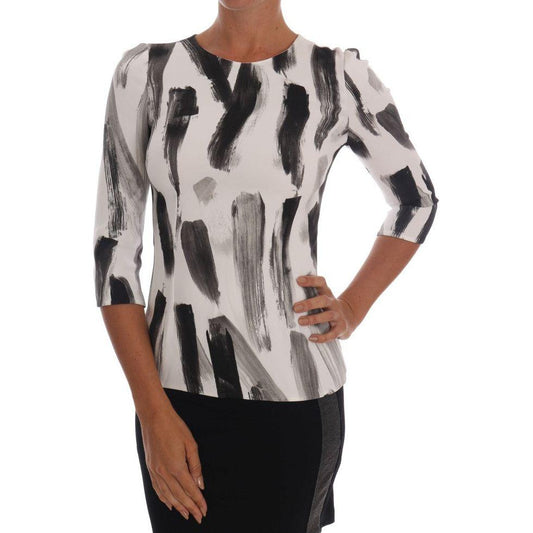 Dolce & Gabbana Elegant Striped Stretch Blouse Dolce & Gabbana