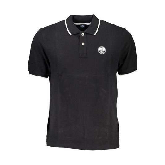 North Sails Black Cotton Polo Shirt