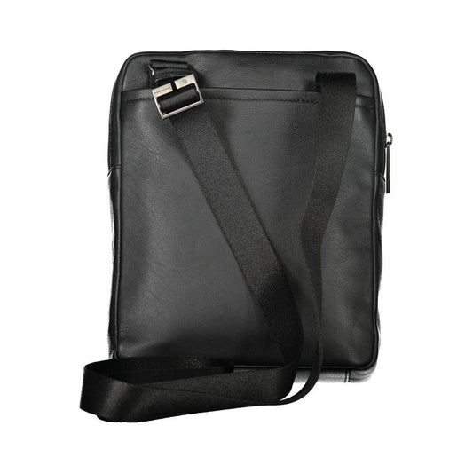 Piquadro Elegant Black Leather Shoulder Bag Piquadro