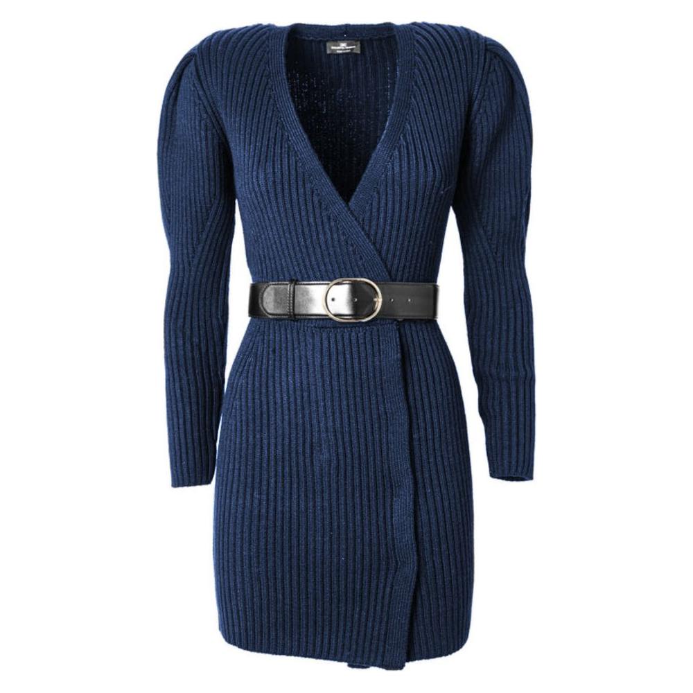 Elisabetta Franchi Blue Wool Women Dress Elisabetta Franchi