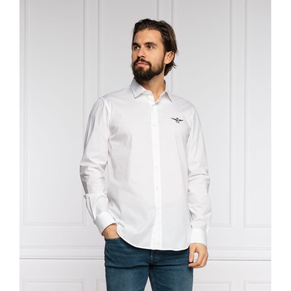 Aeronautica Militare White Cotton Men Shirt Aeronautica Militare