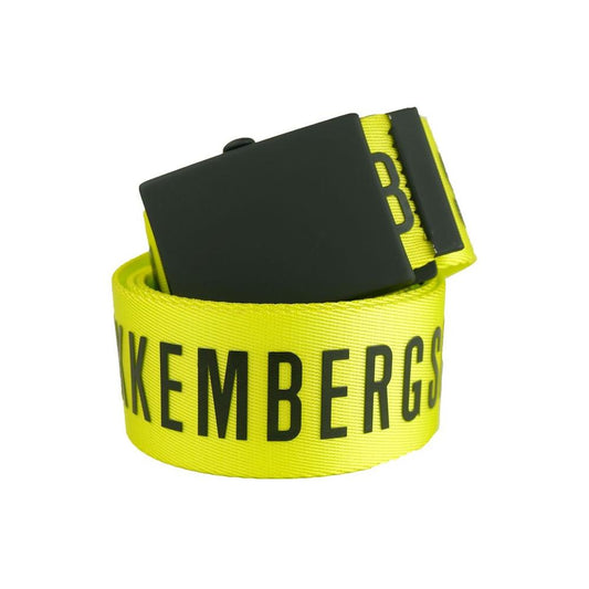 Bikkembergs Yellow Polyester Men Belt MAN BELTS Bikkembergs