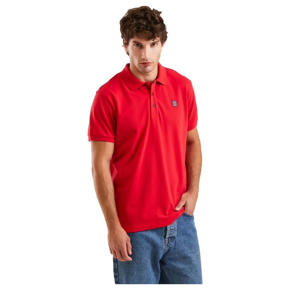 Refrigiwear Crimson Cotton Polo with Signature Emblem Refrigiwear