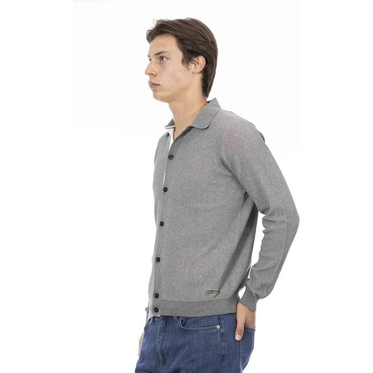 Baldinini Trend Gray Cotton Men Shirt Baldinini Trend