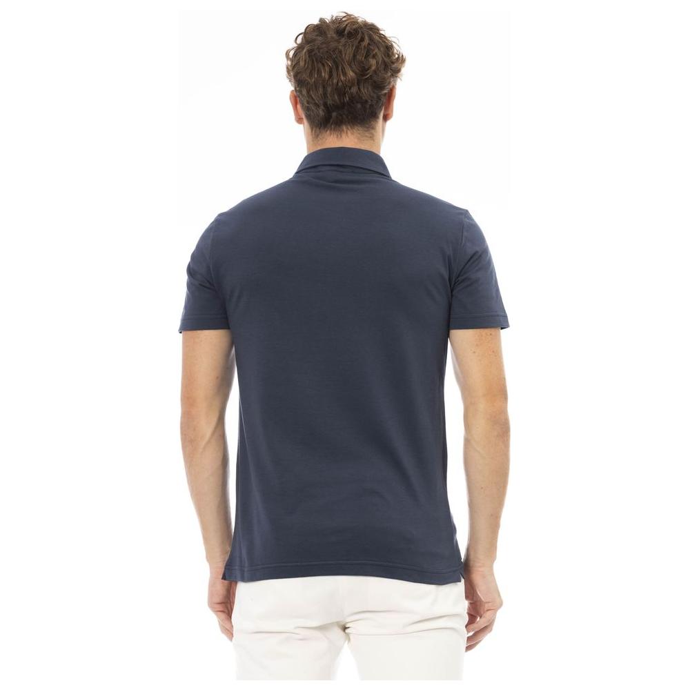 Baldinini Trend Blue Cotton Men Polo Shirt Baldinini Trend