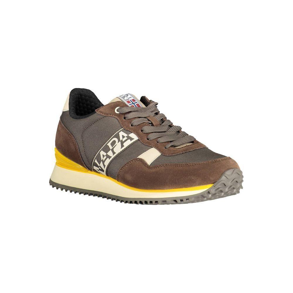 Napapijri Brown Polyester Men Sneaker Napapijri