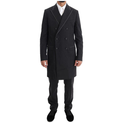 Dolce & Gabbana Gray Wool Stretch 3 Piece Two Button Suit Dolce & Gabbana