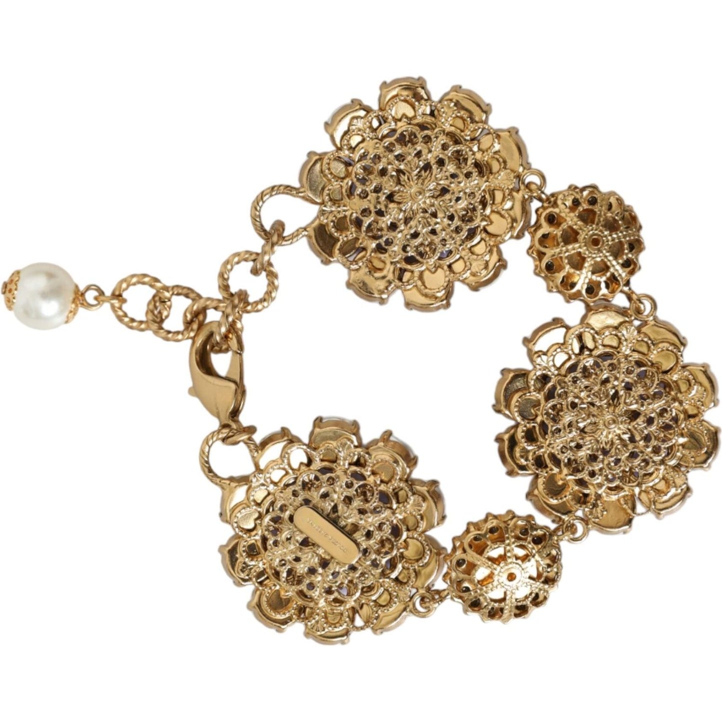 Dolce & Gabbana Gold FIORI BLOOMING Floral Baroque Crystals Bracelet Necklace Dolce & Gabbana