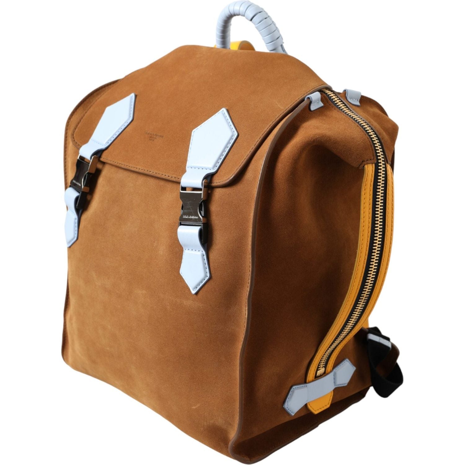 Front view with bag zipped and handles upright.