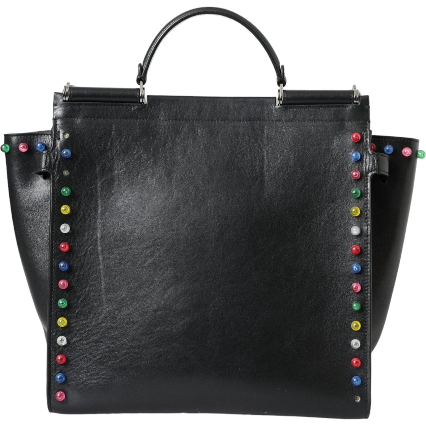 Dolce & Gabbana Black SICILY Leather LED Top Handle Shoulder Bag Dolce & Gabbana