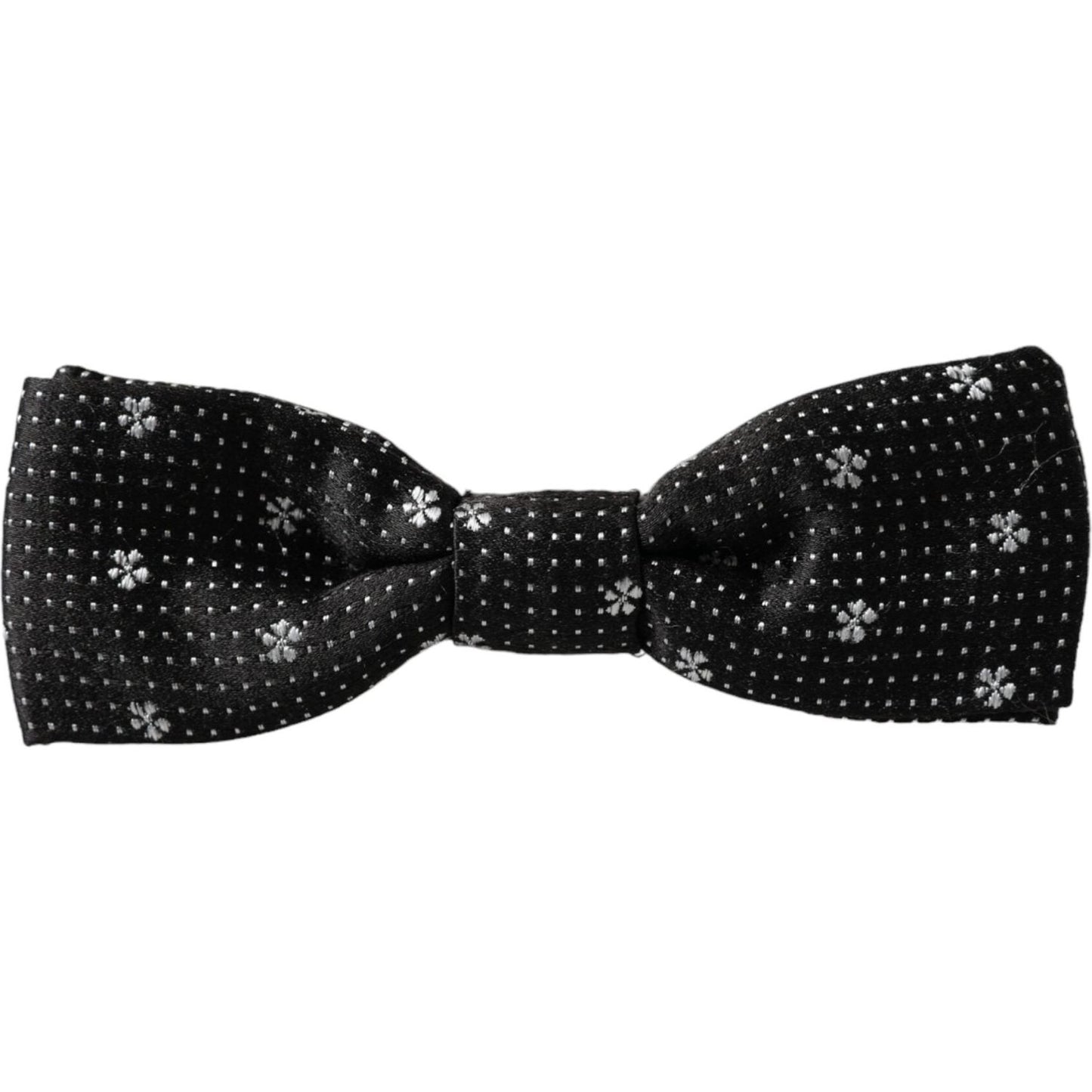 Dolce & Gabbana Black Silk Floral Adjustable Neck Men Papillon Bow Tie Dolce & Gabbana