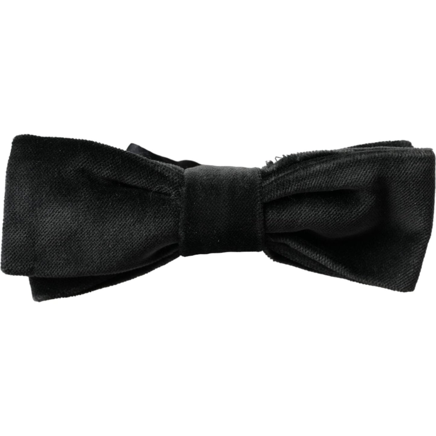 Dolce & Gabbana Black Velvet Cotton Adjustable Neck Men Bow Tie Dolce & Gabbana