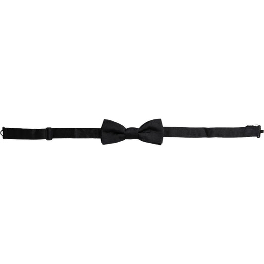 Dolce & Gabbana Black Silk Adjustable Neck Men Bow Tie Dolce & Gabbana