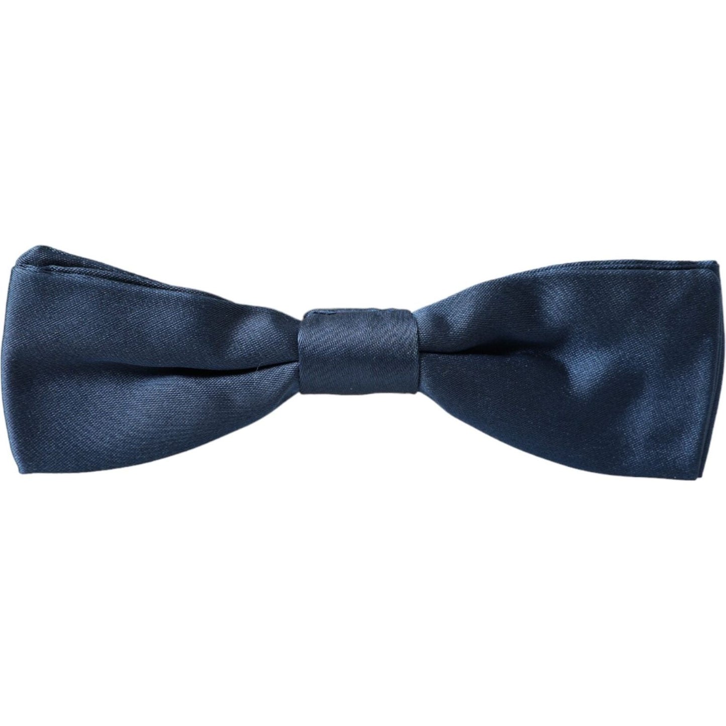 Dolce & Gabbana Blue Satin Silk Adjustable Neck Men Bow Tie Dolce & Gabbana