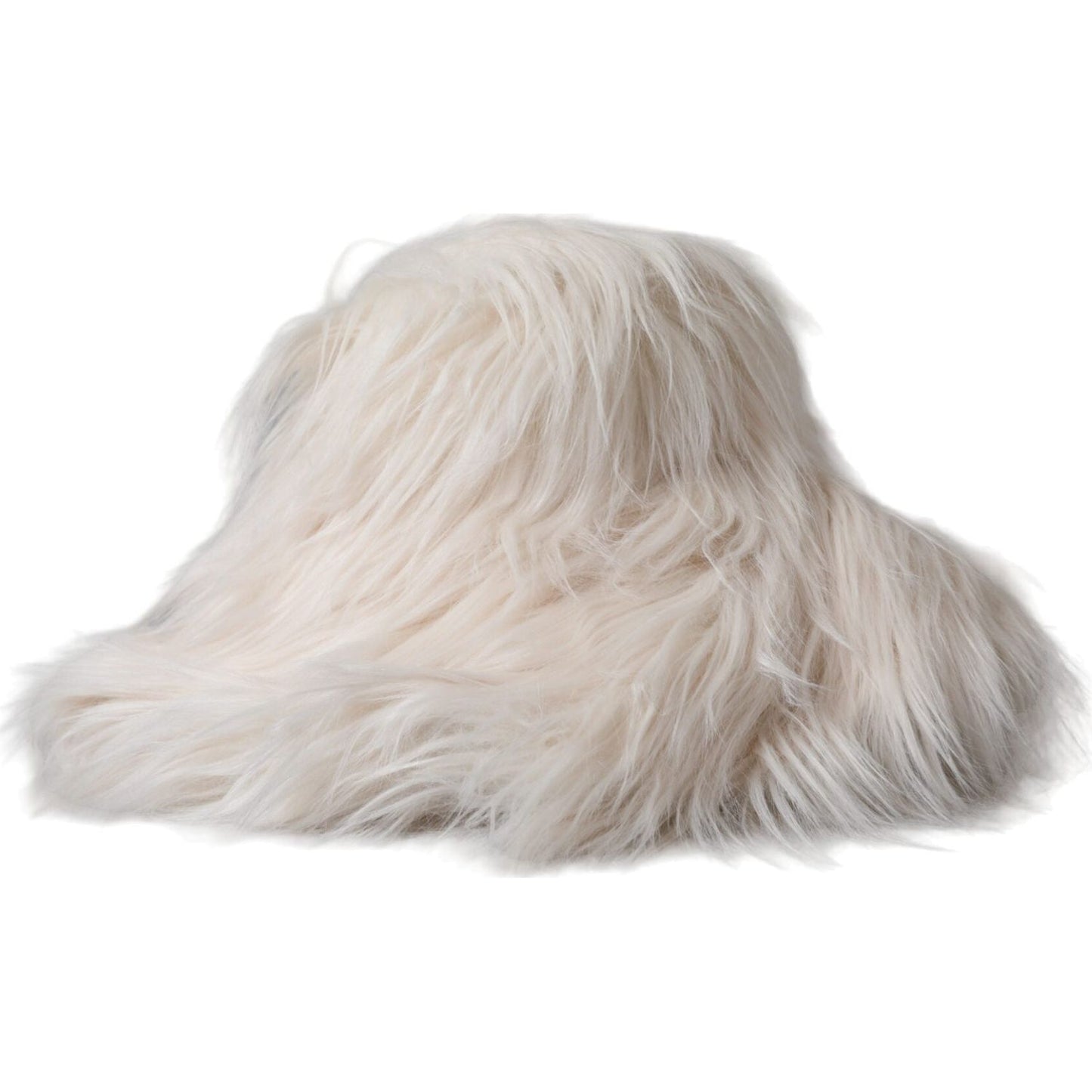 Dolce & Gabbana Off White Acrylic Fur Womens Bucket Hat Dolce & Gabbana