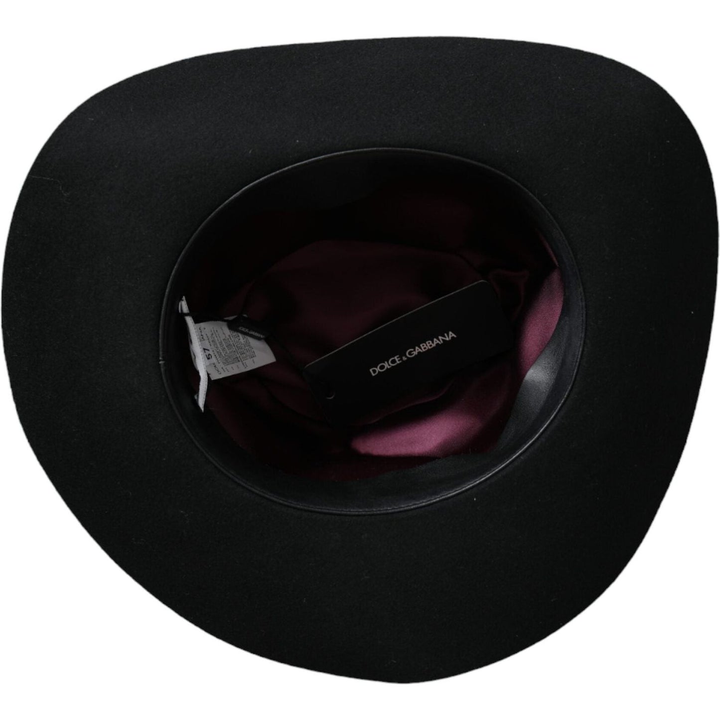 Dolce & Gabbana Black Rabbit Fedora Trilby Women Hat Dolce & Gabbana