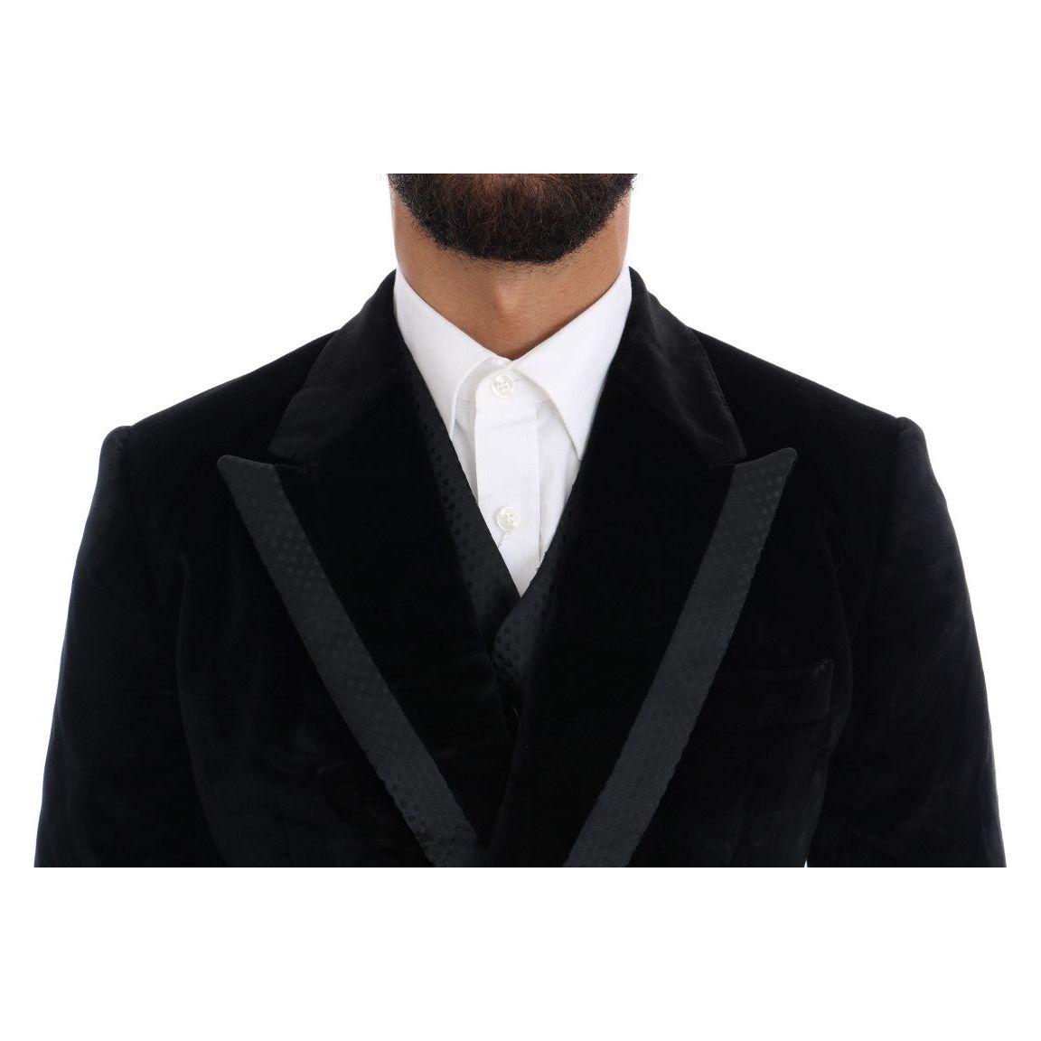 Dolce & Gabbana Elegant Black Slim Fit Three-Piece Suit Suit Dolce & Gabbana