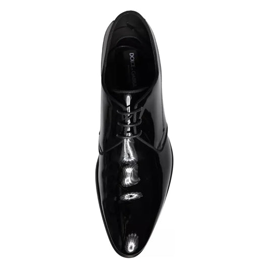 Dolce & Gabbana Black Calfskin Leather Derby Men Dress Shoes Dolce & Gabbana