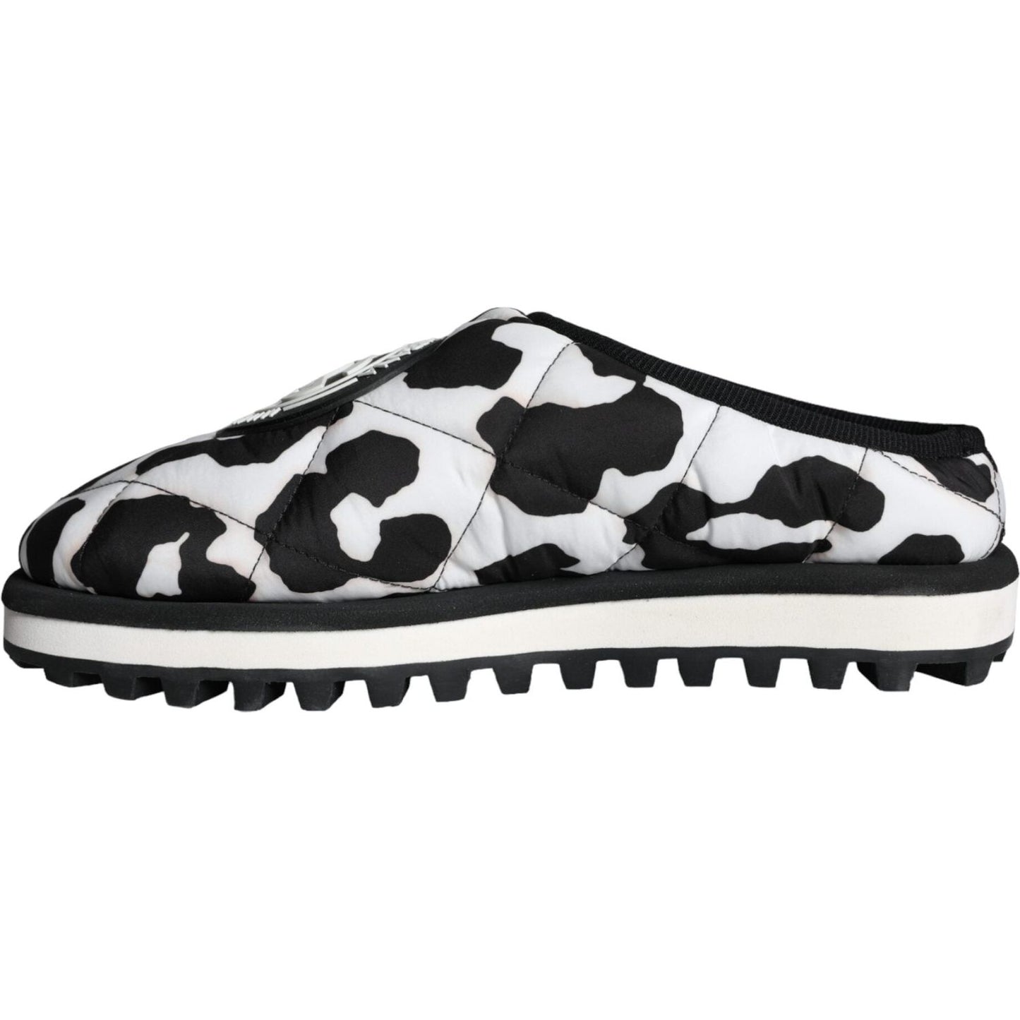 Dolce & Gabbana Black White Quilted Logo Sandals Slides Shoes Dolce & Gabbana