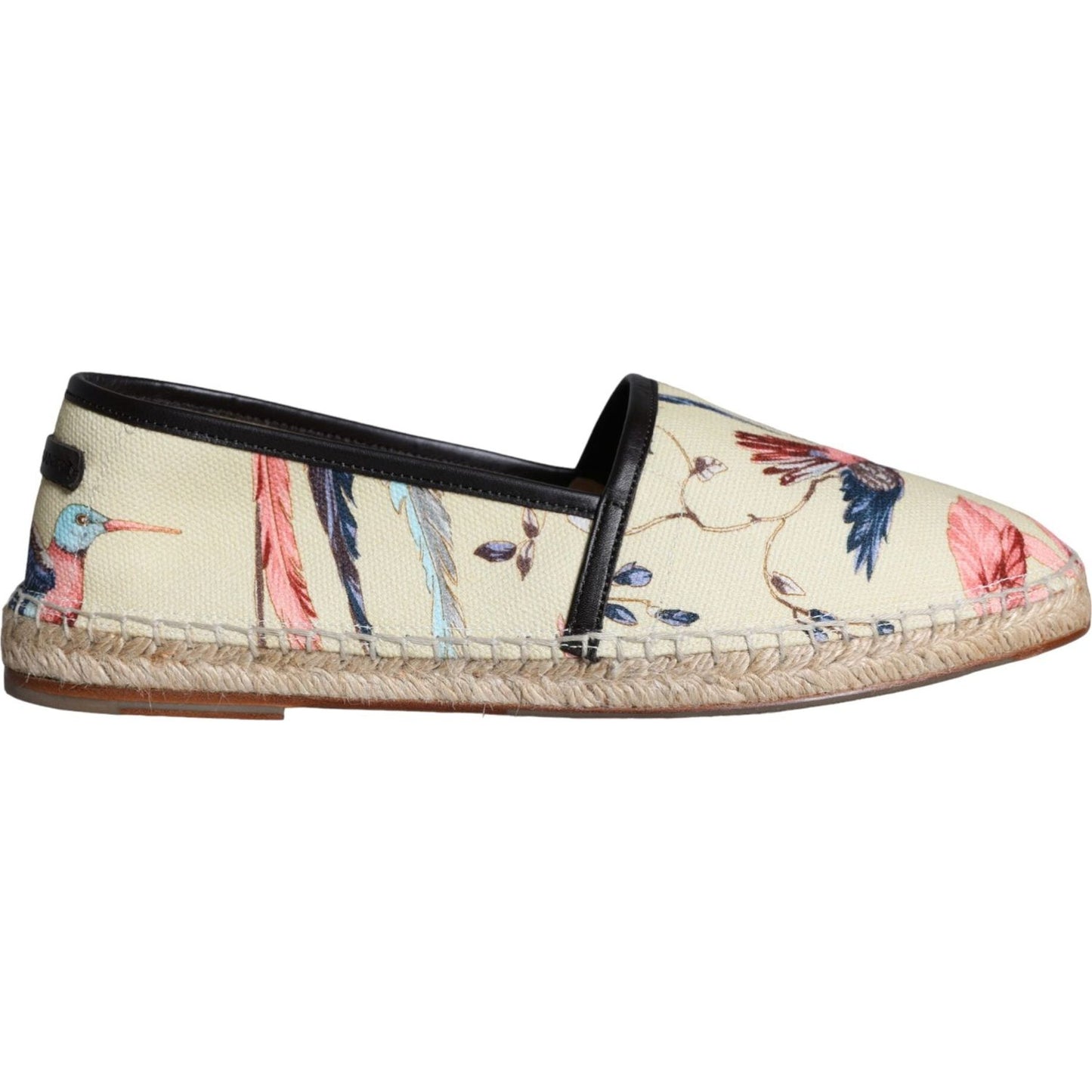 Dolce & Gabbana Beige Floral Canvas Espadrilles Slip On Shoes Dolce & Gabbana