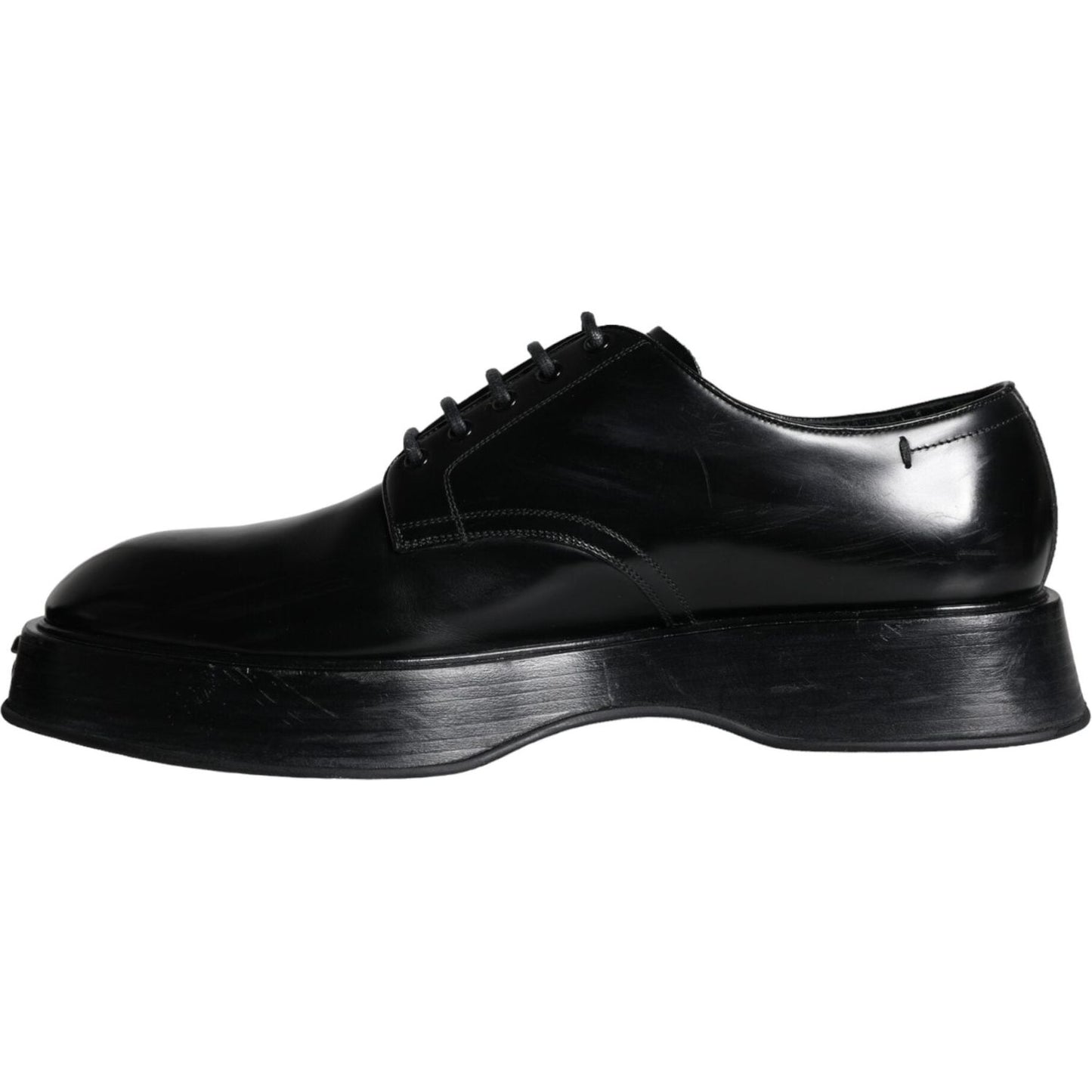 Dolce & Gabbana Black Calf Leather Derby Formal Dress Shoes Dolce & Gabbana