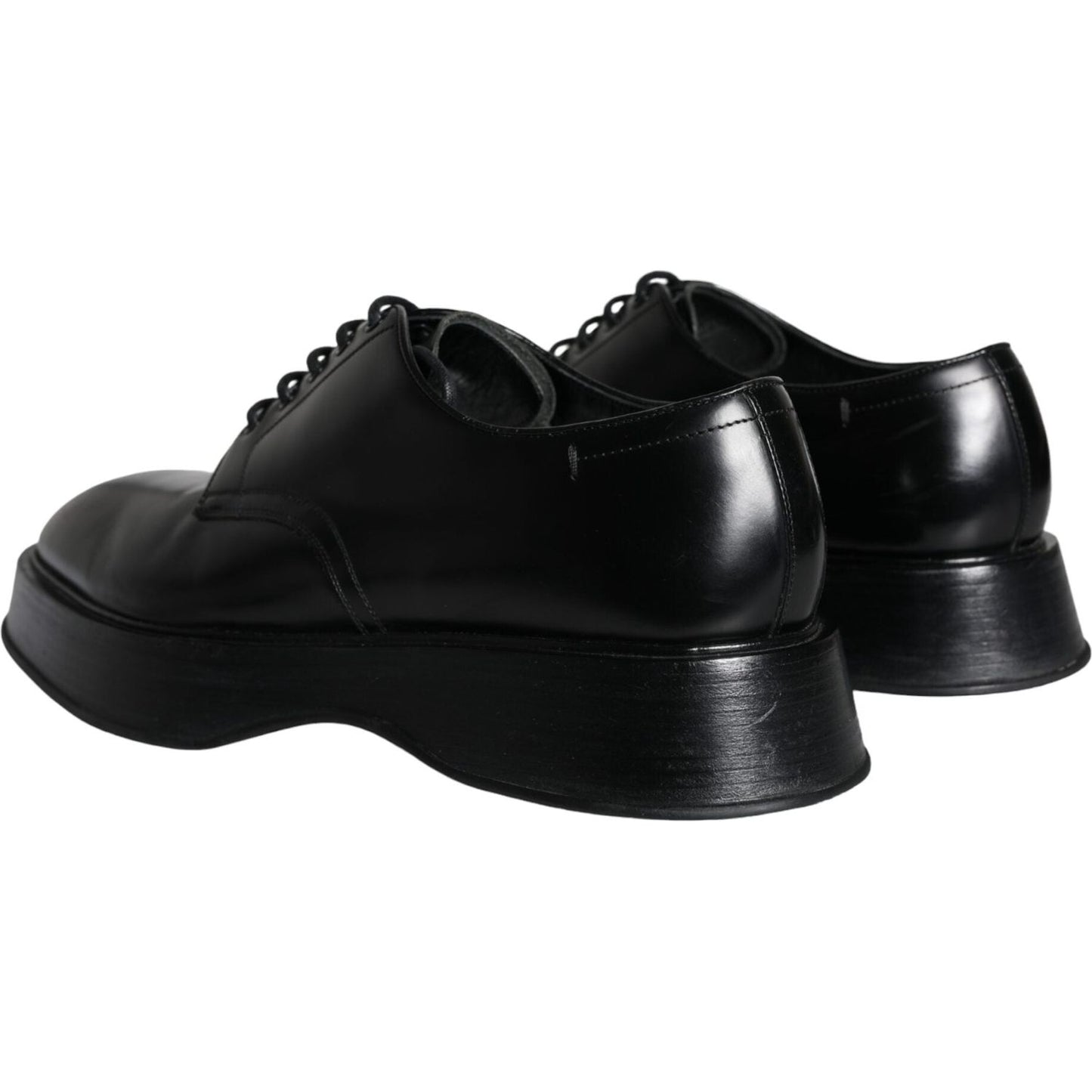 Dolce & Gabbana Black Calf Leather Derby Formal Dress Shoes Dolce & Gabbana