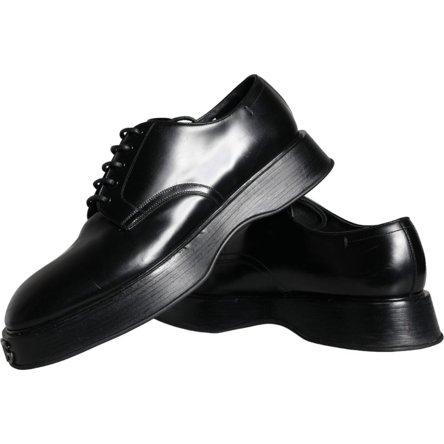 Dolce & Gabbana Black Calf Leather Derby Formal Dress Shoes Dolce & Gabbana