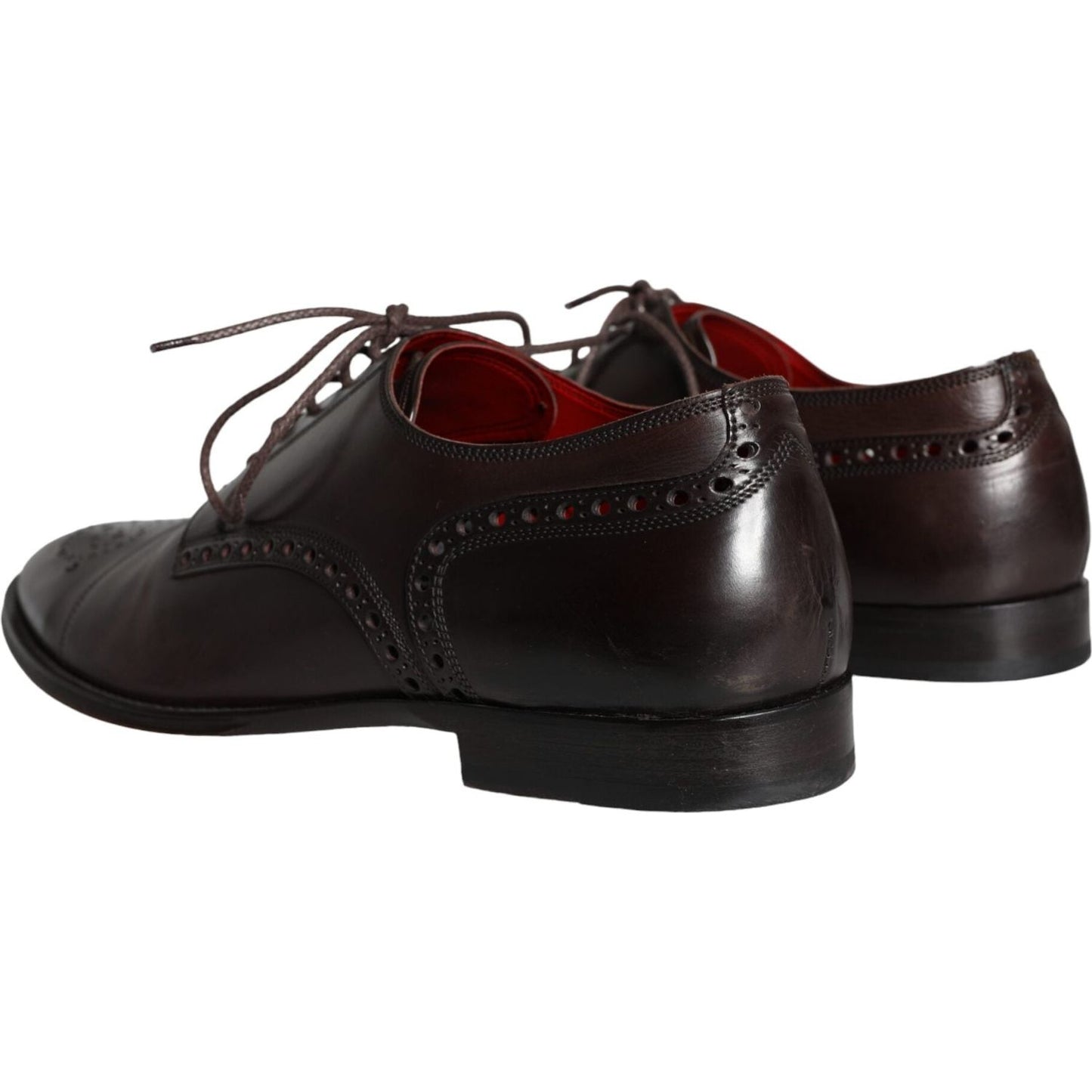 Dolce & Gabbana Brown Calfskin Leather Lace Up Oxford Shoes Dolce & Gabbana