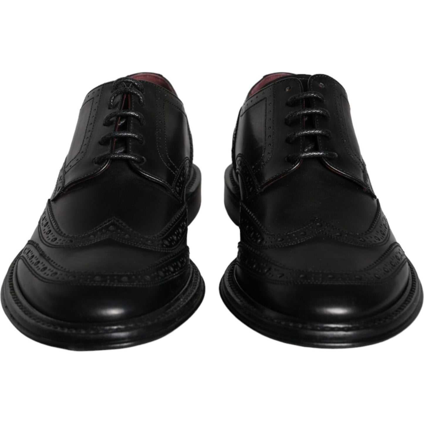 Dolce & Gabbana Black Leather Oxford Wingtip Formal Men Shoes Dolce & Gabbana