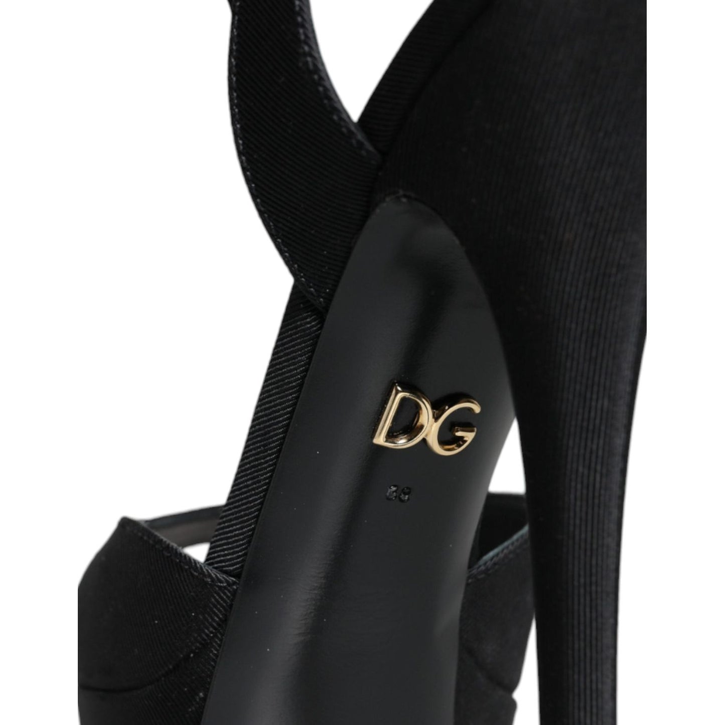 Dolce & Gabbana Black Leather Platform Heels Sandals Shoes Dolce & Gabbana