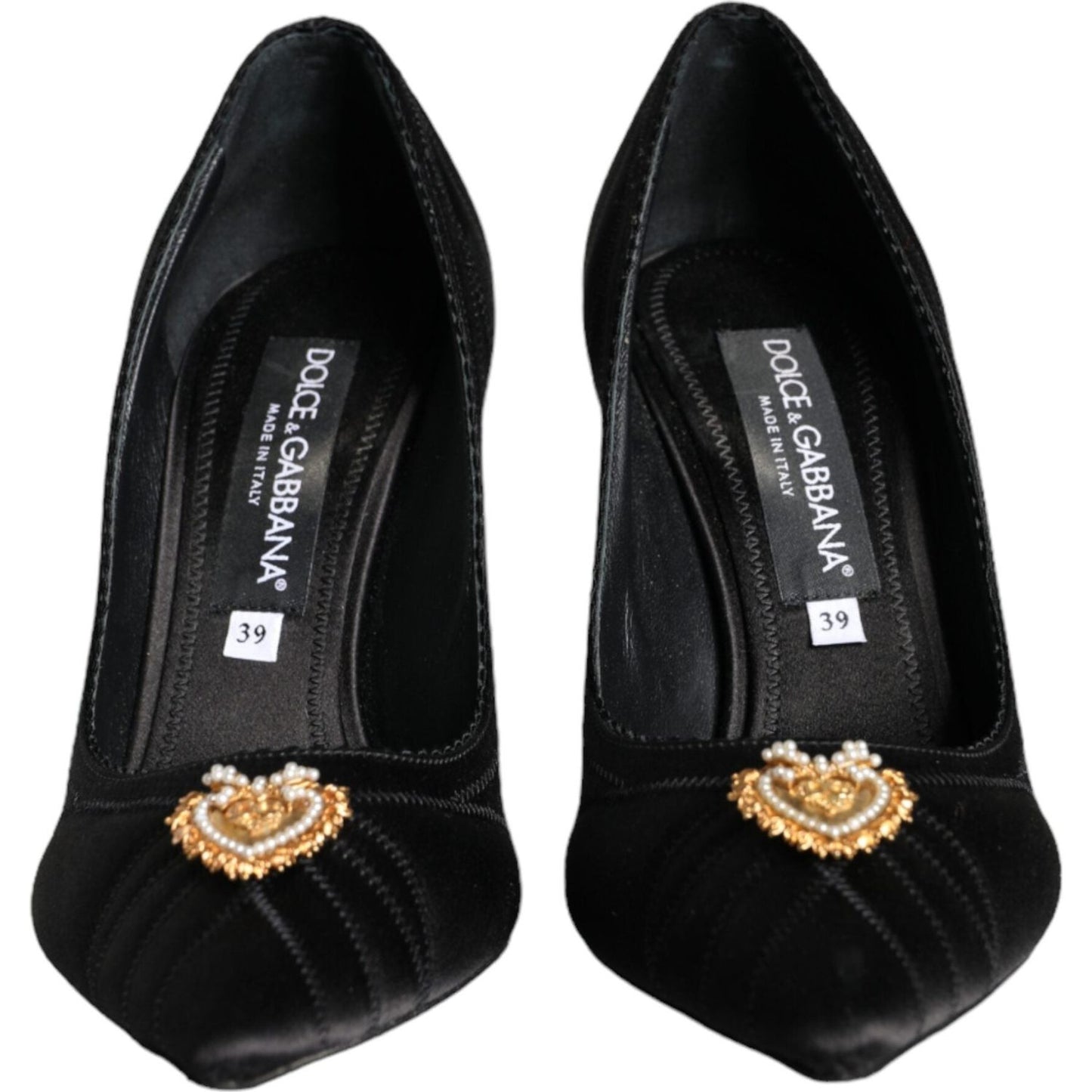 Dolce & Gabbana Black Heart DEVOTION Heels Pumps Shoes Dolce & Gabbana