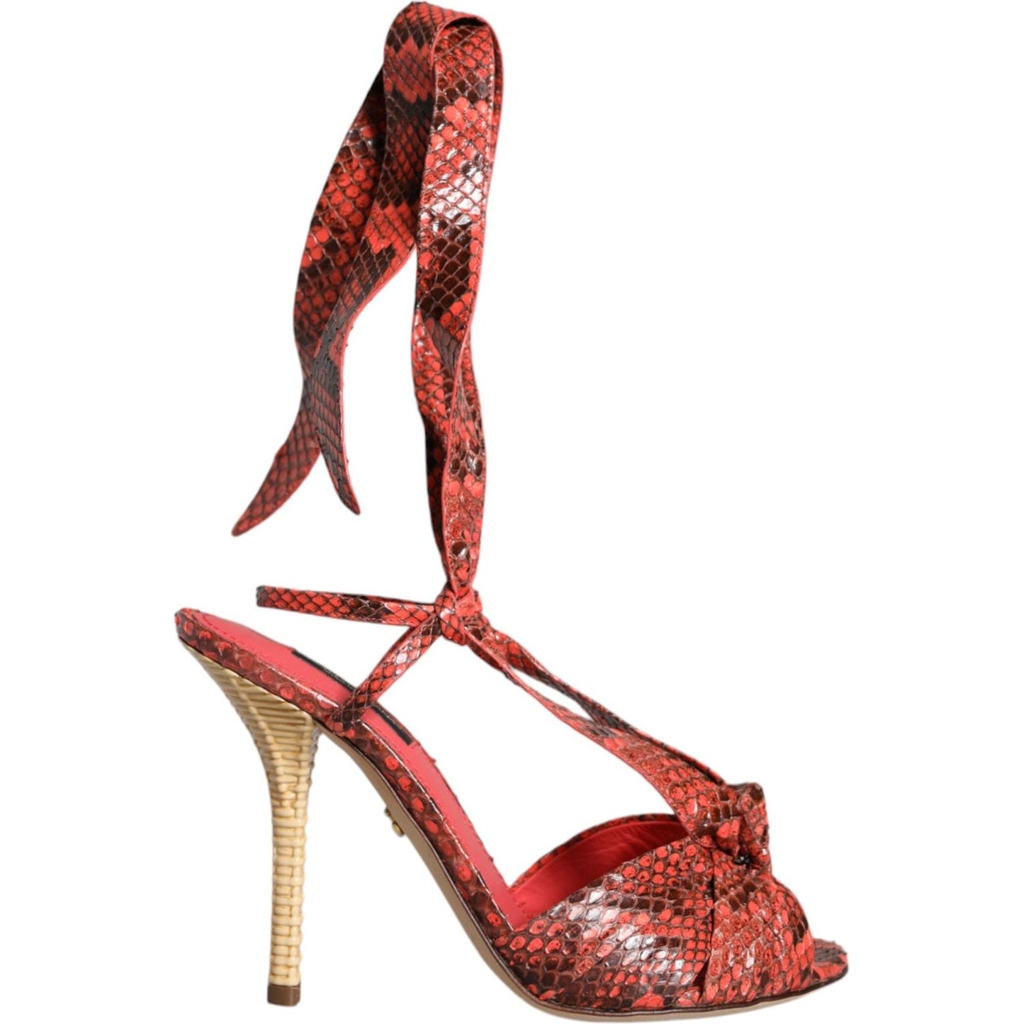 Dolce & Gabbana Coral Exotic Leather Heels Sandals Shoes Dolce & Gabbana