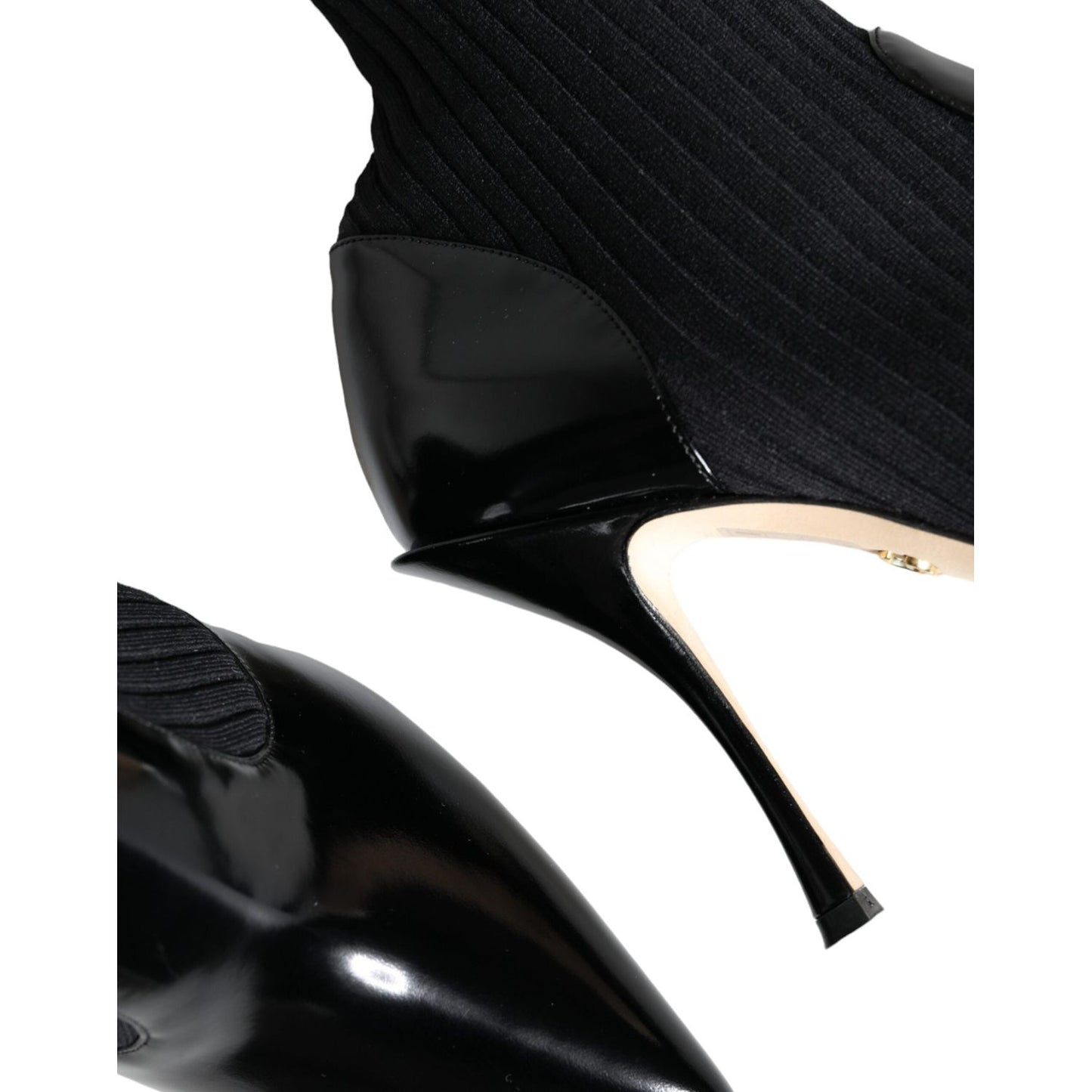 Dolce & Gabbana Black Stretch Stilettos Booties Socks Shoes Dolce & Gabbana